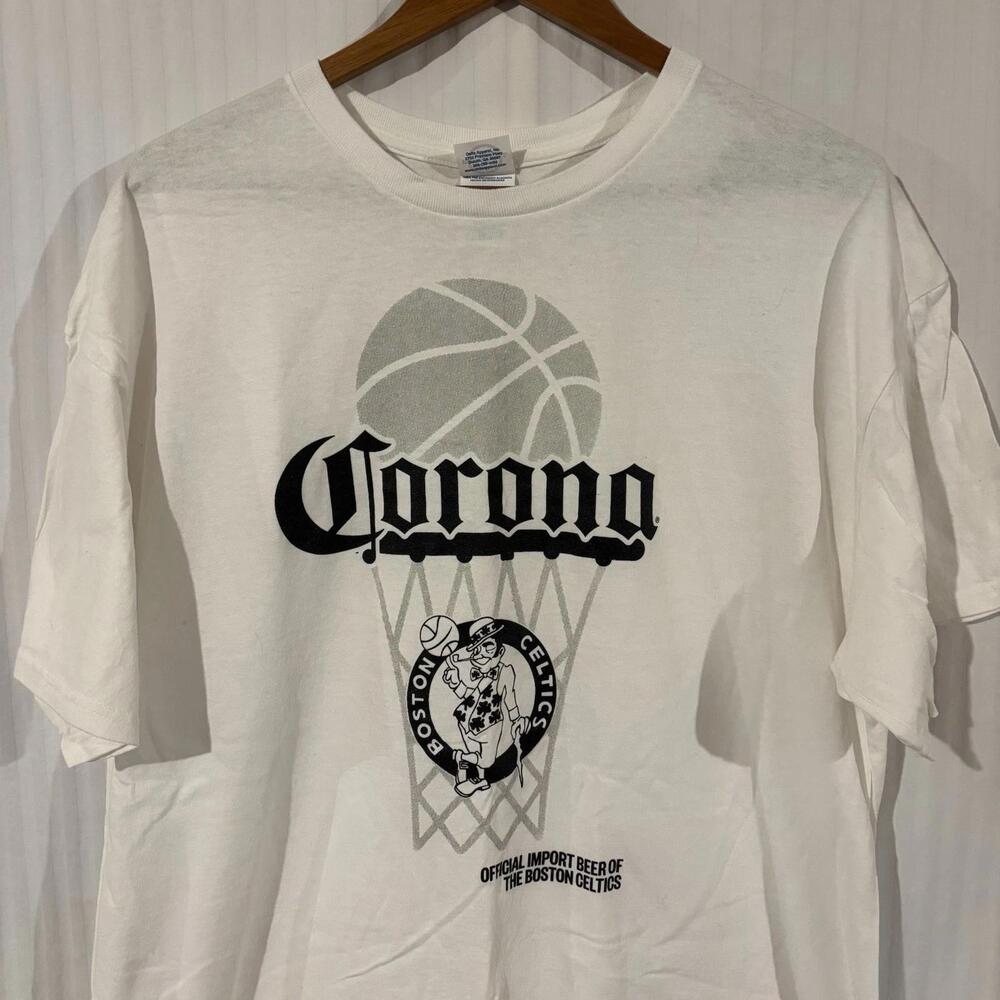 Boston Celtics Corona Beer Graphic Tee Mens  White  T-Shirt